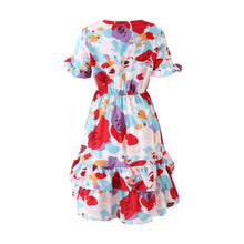 Load image into Gallery viewer, Sweet Bow-Knot Colorful Printed Mini Dress
