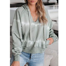 Load image into Gallery viewer, Tie-dye Hooded V-neck Sweatshirt
