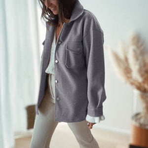 Casual Buttoned Woolen Coat