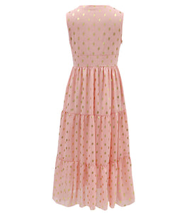 Elegant V-Neck Chiffon Maxi Dress
