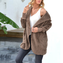 Load image into Gallery viewer, Plush Lapel Hooded Coat
