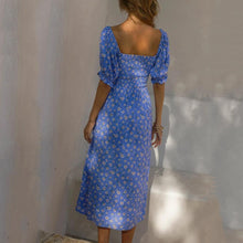 Load image into Gallery viewer, Short Sleeve Printed Pullover Square Neck Maxi Dress
