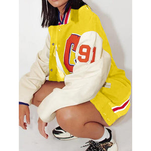 Casual Printed Baseball Jacket
