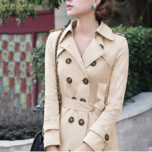 Load image into Gallery viewer, Slim-Fit Belted Mid-Length Coat
