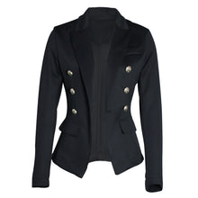 Load image into Gallery viewer, Solid Double-Breasted Slim-Fit Blazer Coat
