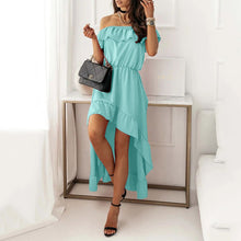 Load image into Gallery viewer, Elegant Off Shoulder Ruffle Maxi Dress
