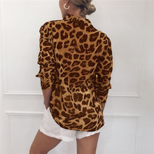 Load image into Gallery viewer, Leopard Print V-neck Chiffon Shirt
