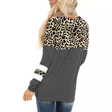Load image into Gallery viewer, Leopard Print Round Neck Long Sleeve Top
