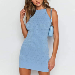 Knit Halter Sexy Bodycon Dress