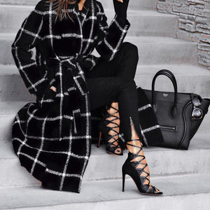 Classic Plaid Printed Brushed Coat