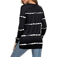 Load image into Gallery viewer, Striped Round Neck Loose Long Sleeve T-shirt
