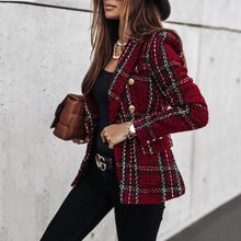 Load image into Gallery viewer, Classic Long Sleeved Plaid blazer Coat
