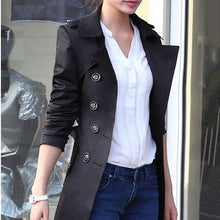 Load image into Gallery viewer, Slim-Fit Belted Mid-Length Coat
