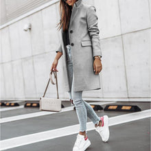 Load image into Gallery viewer, Simple Long-Sleeved Button Woolen Coat
