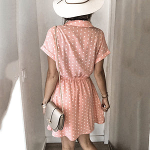 Bohemian Polka Dot Short Sleeve Dress