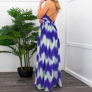 Tie-dye Gradient Sling Maxi Dress