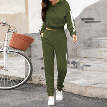 Load image into Gallery viewer, Hooded Long Sleeve Sweatshirt Suit Set
