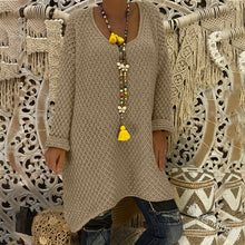 Load image into Gallery viewer, Solid Color Irregular Hem Loose Long Sweater

