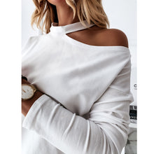 Load image into Gallery viewer, Long Sleeve Halterneck Stitching Top
