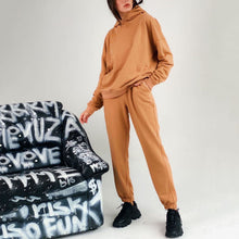 Load image into Gallery viewer, Solid Color Hooded Sweatshirt Set (Sweatshirt+Pants)
