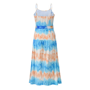 Water Ripple Print Sling Dress