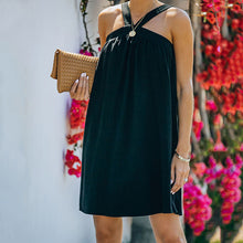 Load image into Gallery viewer, Solid Color Off-The-Shoulder Mini Dress
