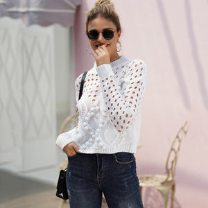 Fashion Round Neck Long Sleeve Sweater Tops