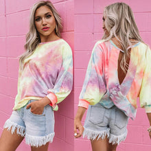 Load image into Gallery viewer, Gradient Tie-dye Long-sleeved Print Top

