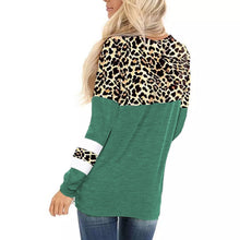 Load image into Gallery viewer, Leopard Print Round Neck Long Sleeve Top
