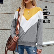 Load image into Gallery viewer, Three-color Stitching Long-sleeved Sweater
