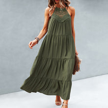Load image into Gallery viewer, Solid Color halterneck Maxi Dress
