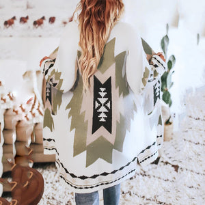 Ethnic Printed Cardigan Coat