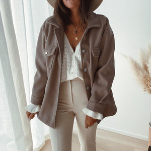Casual Buttoned Woolen Coat
