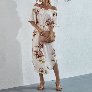 One-Shoulder Floarl Printed Dress