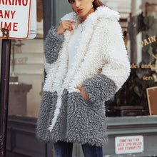 Load image into Gallery viewer, Contrast Stitching Plush Cardigan Coat
