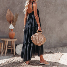 Load image into Gallery viewer, Solid Color Big Swing Sling Maxi Dress
