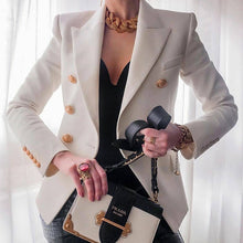 Load image into Gallery viewer, Solid Double-Breasted Slim-Fit Blazer Coat
