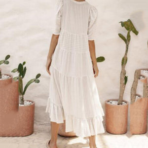 Bohemian Style V-Neck Maxi Vacation Dress