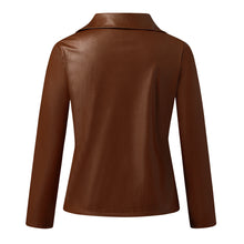 Load image into Gallery viewer, Long Sleeve Stitching Leather Jacket Coat
