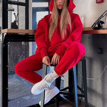 Load image into Gallery viewer, Hooded Sports Casual Sweatshirt Set (Sweatshirt+Pants)
