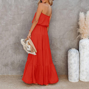 Sexy Off Shoulder Vacation Maxi Dress