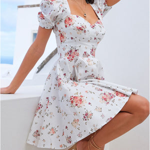 Elegant Floral Printed Mini Dress