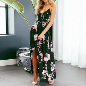 Printed Slit Sling Floarl Printed Dress