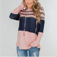 Load image into Gallery viewer, Hooded Contrast Color Pullover Sweatshirt
