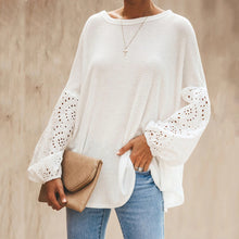 Load image into Gallery viewer, Oblique Collar Hollow Long Sleeve Off Shoulder T-Shirt
