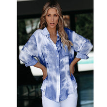 Load image into Gallery viewer, Gradient Tie-dye Buttoned Shirt Tops
