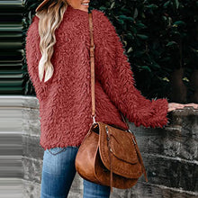 Load image into Gallery viewer, Plush Solid Color Long Sleeve Coat
