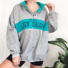Load image into Gallery viewer, Letter Printed Long Sleeve Lapel Pullover Sweatshirt
