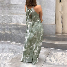 Load image into Gallery viewer, Tie-Dye Printed A-Line Sleeveless Maxi Dress

