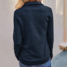 Load image into Gallery viewer, Lapel Zipper Cuff Stitching Sweatshirt
